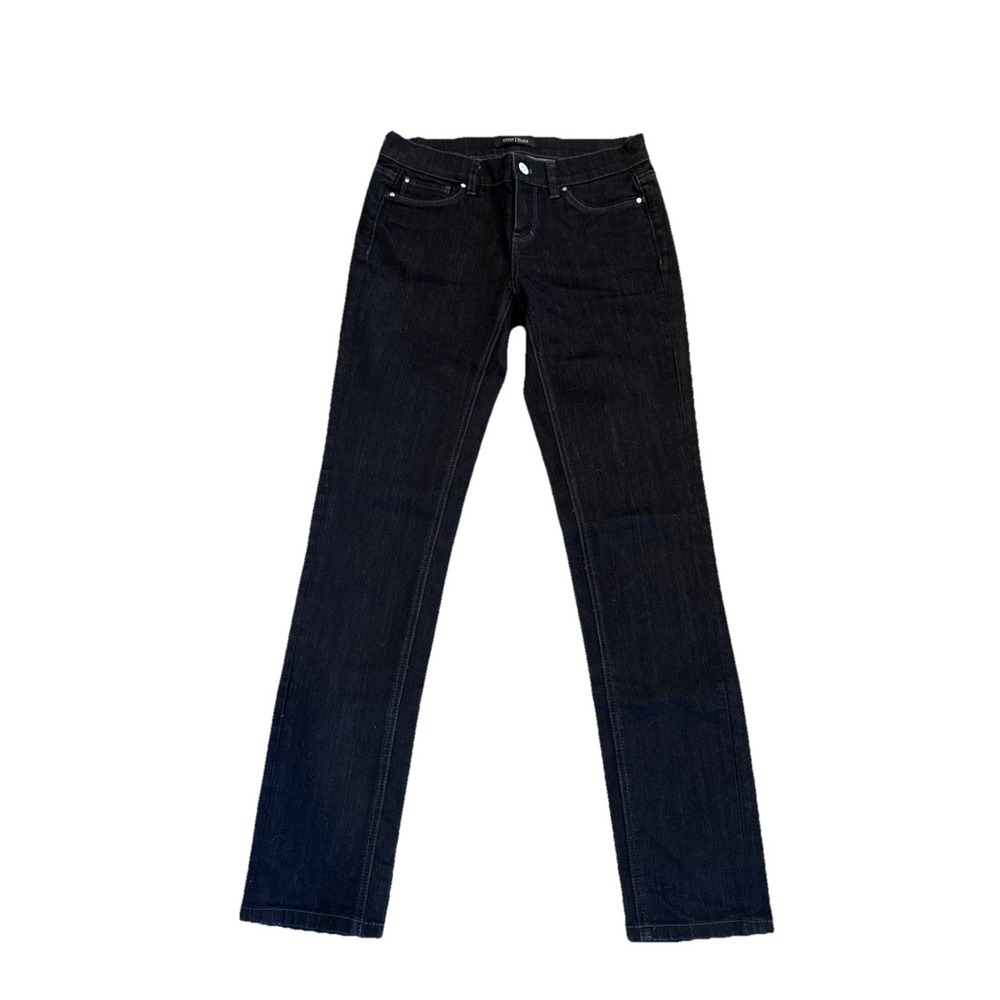 White House Black Market Jeans Womens size 0 Reg Black Noir Stretch Denim Pants